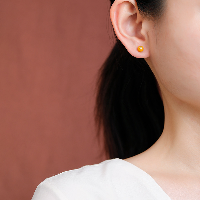 앰버 S925 스털링 실버 코인 라운드 작은 귀걸이 패 - Ethnic Fashion Co In 리뷰 및 가격